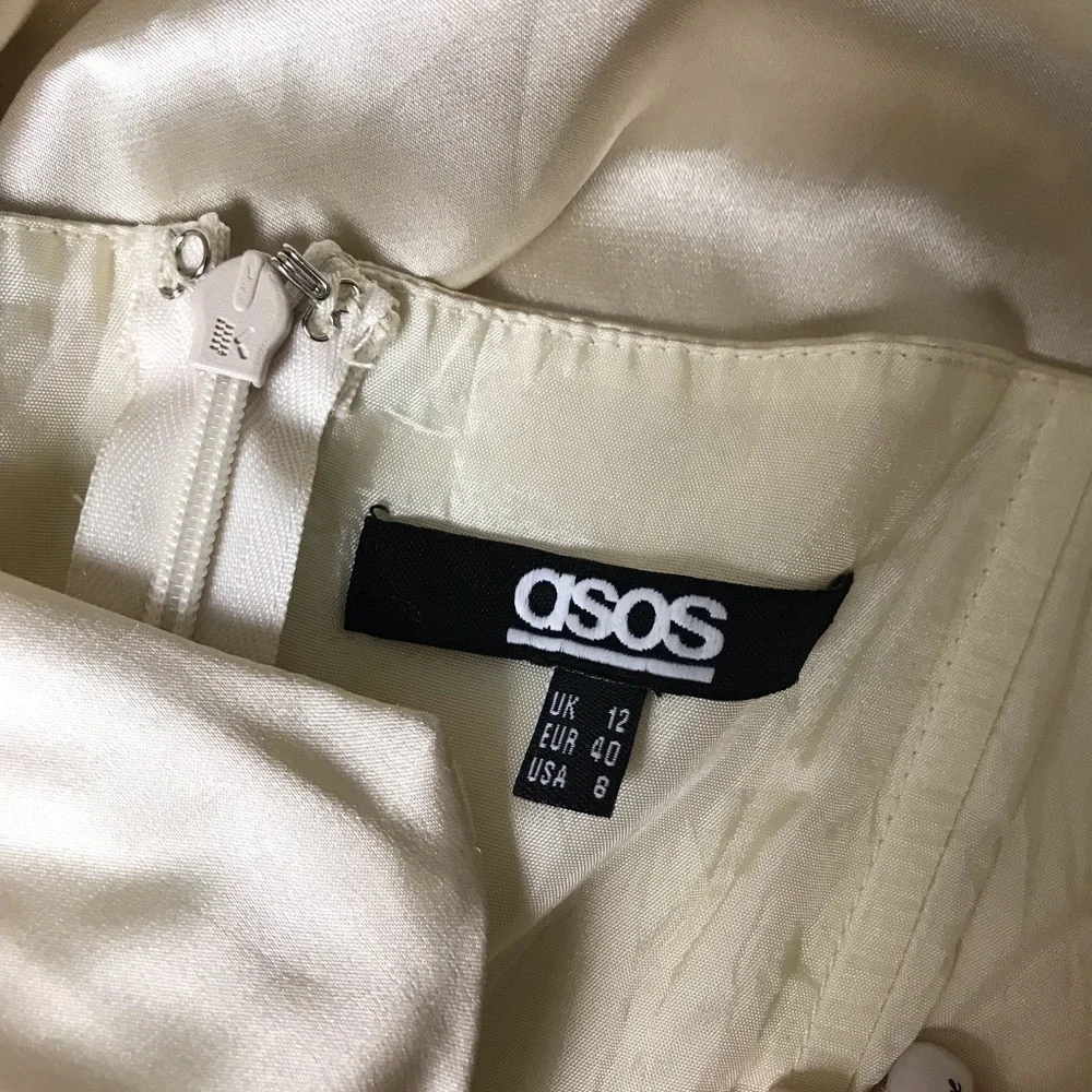 ASOS Champagne Strapless Satin Dress NWT - Picture 8 of 10